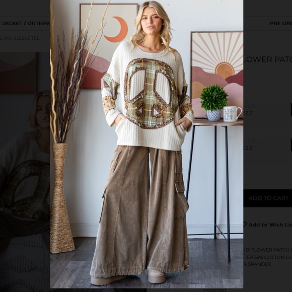 Oli and Hali “ Piper “ Oli & Hali Mixed Print Peace Patch Top 40 - Picture 2 of 6